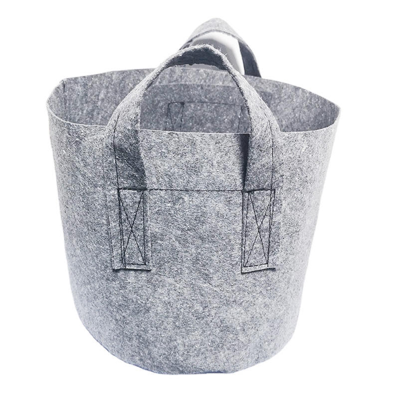 Grey Color Non Woven Grow Bag with Handles