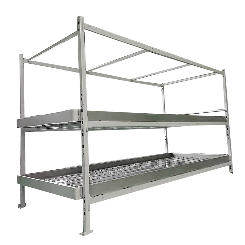 2 tiers storage medical herbs blooming mobile indoor grow vertical rack with tray