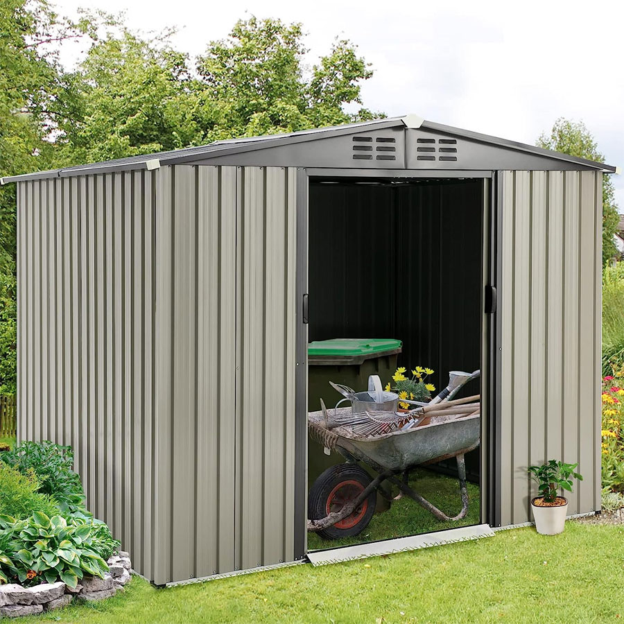 thumbnail image 2 of Resin Shed U-HOMY 8 X 8 FT Resin Outdoor Storage , Outdoor Storage Shed Floor Outdoor Storage Tool Shed Windows Lockable Door Resin Garden Shed Lawnmower Bike Pool Supply Shed With Floor 2 of 13