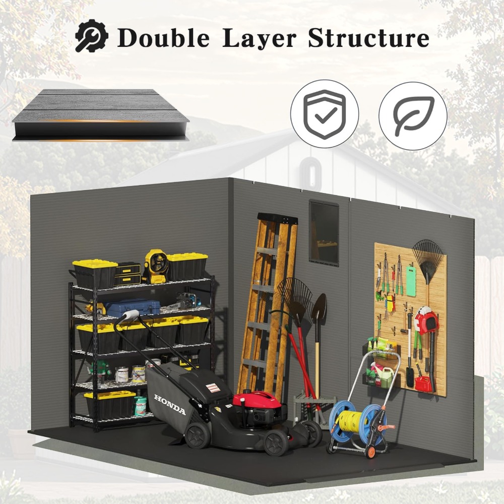 8X6 PLASTIC GARDEN SHED