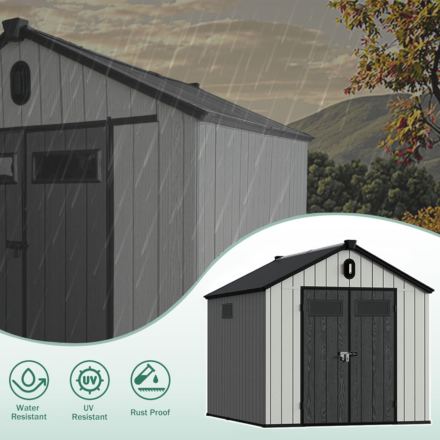 6x4 Waterproof Plastic Storage Shed