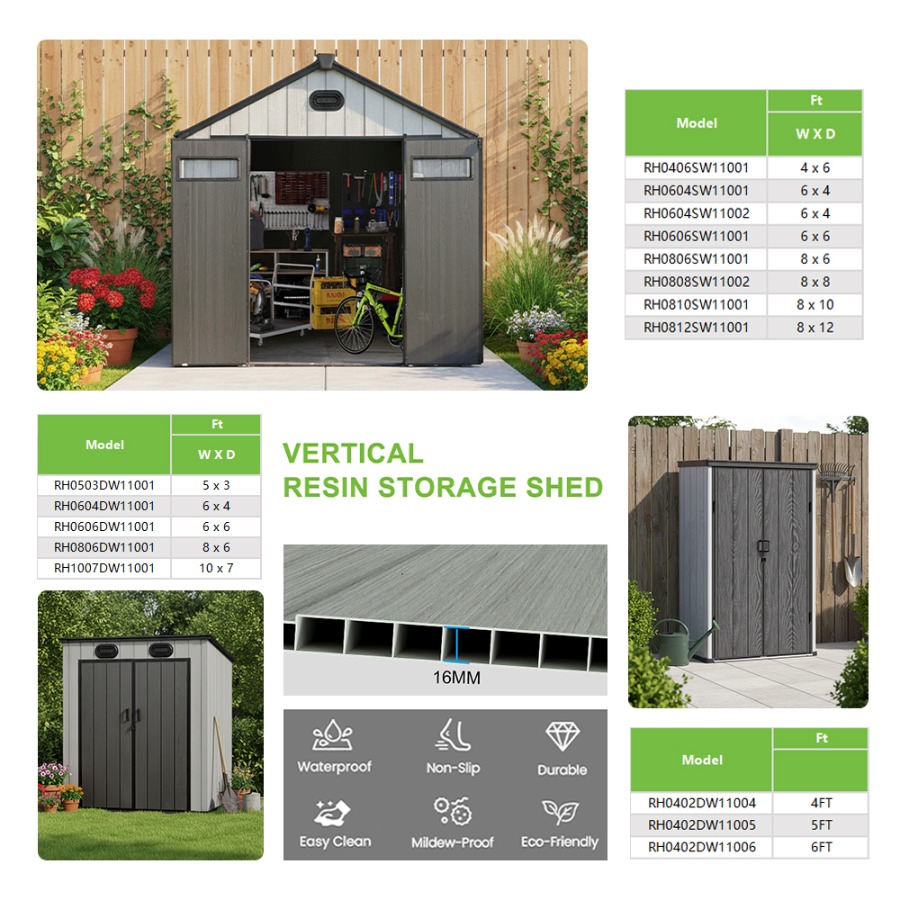 small plastic shed size