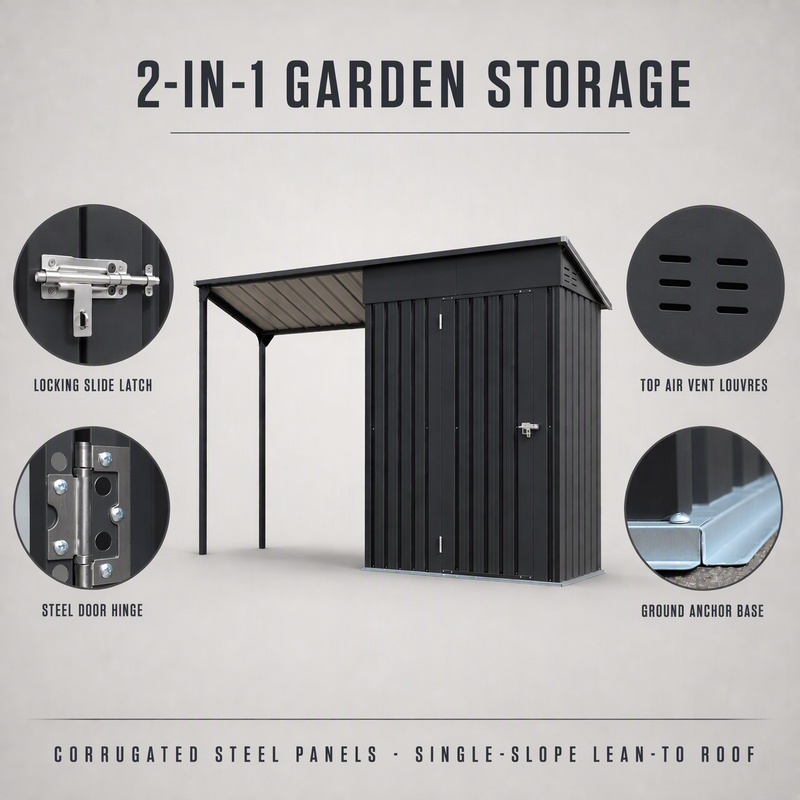 2-in-1 Durable Garden Tool Shed